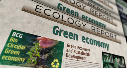 Green economy eco friendly economy newspaper printing media
