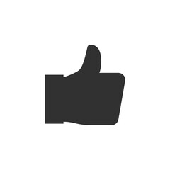 Thumbs up icon. Monochrome black and white symbol