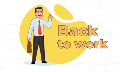 Back to work concept,  illustration salesman character