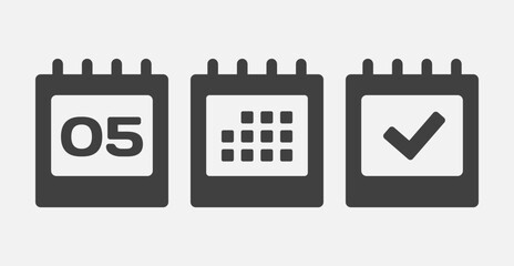 Vector icon page calendar - 5 day, agenda, done