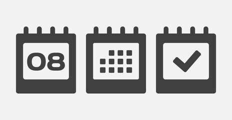 Vector icon page calendar - 8 day, agenda, done
