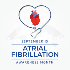vector graphic of National Atrial Fibrillation Awareness Month good for National Atrial Fibrillation Awareness Month celebration. flat design. flyer design.flat illustration.