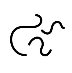 Black hand drawn curved swirled line art abstract set. Scribble curly brush strokes vector collection pen doodle calligraphy swirl, thin squiggle. style sketches emotion effect decoration icon