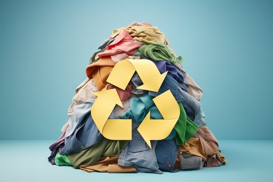 recycling symbol. Used clothes. Responsible consumption and sustainable lifestyles