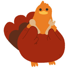 turkey cute watercolor autumn Harvest festival Fall party invitation banner. Happy Thanksgiving card decor