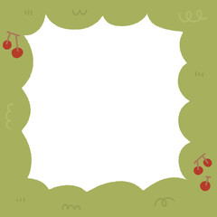 minimal leaf bush watercolor autumn Harvest festival Fall party invitation banner frame. Happy Thanksgiving card decor