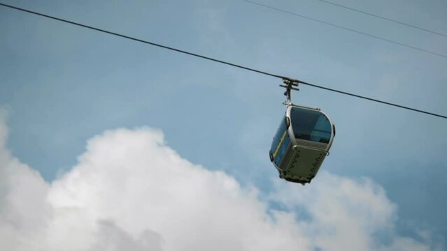 Low Angle Shot of Cable Cars in Zermatt Switzerland