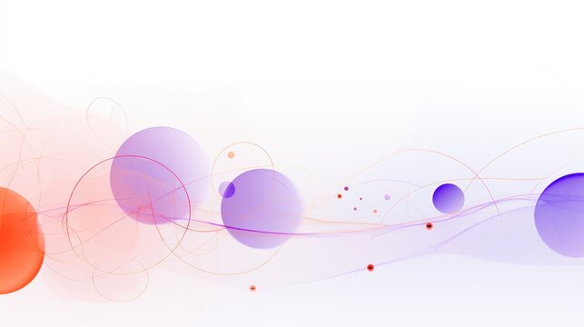 Circles and free-flowing lines in tones of violet and pink, modern and elegant background.