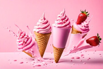 ice cream cone with chocolate generated by AI technology