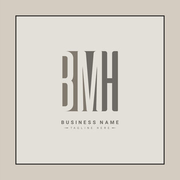 Simple Business Logo for Initial Letter BMH - Alphabet Logo