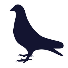 silhouette dove on white background vector