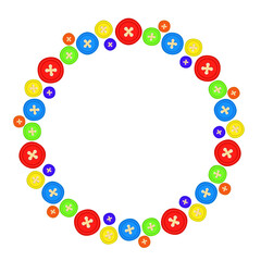 color buttons round frame art design