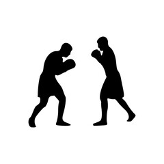 Fototapeta premium two men in boxing stance on a white background vector illustration