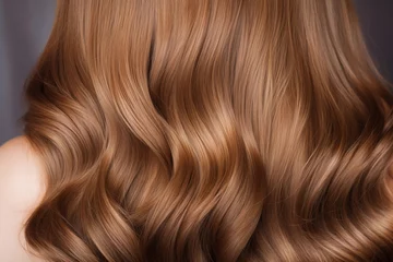 Keuken spatwand met foto Female woman hairstyle beauty brown hair shiny © SHOTPRIME STUDIO