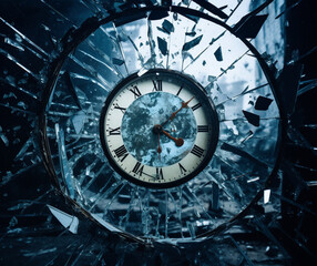 Cataclysmic Chronology: The Shattered Clock, generative ai