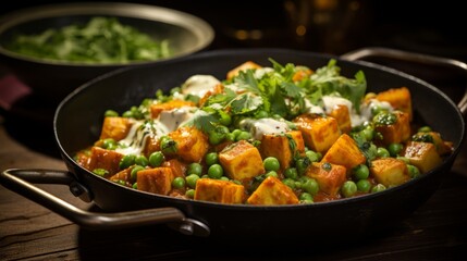 Delicious Matar Paneer with Indian cottage cheese aka Paneer and peas cooked in a spicy and flavorsome curry
