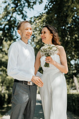 Young wedding couple on their wedding