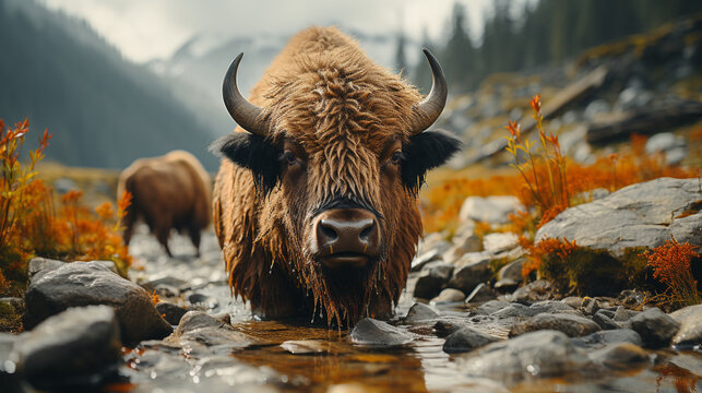 buffalo in the field UHD wallpaper Stock Photographic Image 