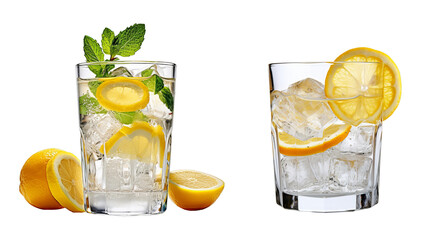 glass of lemonade With Mint Leaf's Png - obrazy, fototapety, plakaty