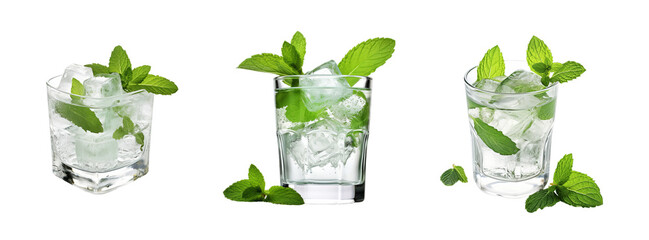 glass of lemonade With Mint Leaf's Png