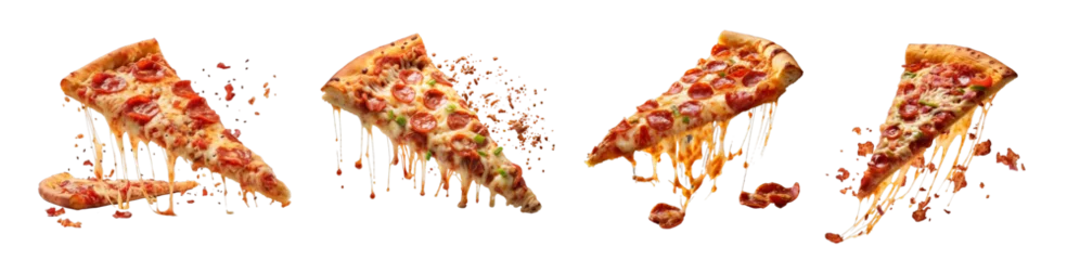 Poster hot and spicy pizza slices png © MADNI