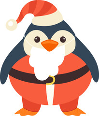 Penguin With Santa Costume