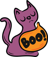 Halloween Cat Says Boo