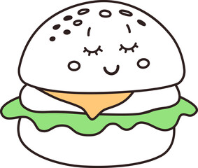Hamburger Food Character