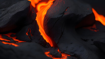 Vibrant orange lava