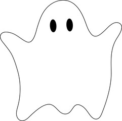 Cute Ghost Halloween Spooky Outline