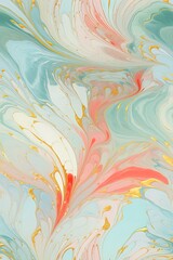 Colorful Suminagashi ink Marbled Texture background.