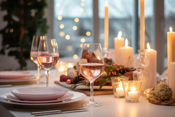 Fototapeta na wymiar Christmas luxury table decoration