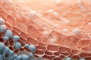 Saggy skin layer and skin cells, 3D rendering. - obrazy, fototapety, plakaty
