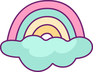 Rainbow With Cloud