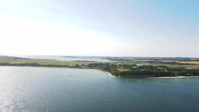 Aerial landscape of Mönchgut peninsula during summer in the Baltic Sea Rügen Germany