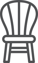 シンプルインテリア用品の線画単品アイコン　チェアー