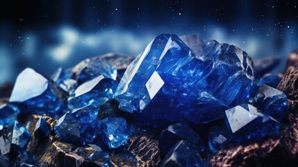 Close-up of a vibrant, transparent sapphire gemstone showcasing its lustrous shine, reflective beauty, and crystal-clear clarity.