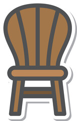 シンプルインテリア用品のステッカー単品アイコン　チェアー