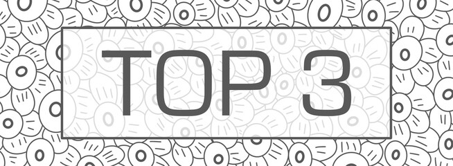 Top Three Floral Texture Flowers Black White Text Box 