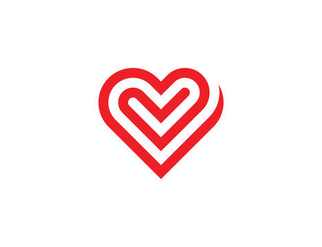 Heart Love Logo Concept symbol sign icon Design Element. Medical, Health Care, Valentine's Day Logotype. Vector illustration template