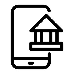 mobile banking line icon