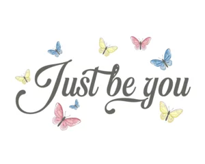 Stickers fenêtre Typographie positive colorful butterfly positive quote 