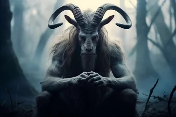 Poster devil evil goat in dark forest © Salsabila Ariadina