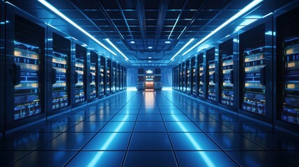 Server room where video game servers are hosted