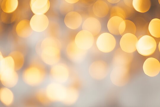 Xmas bokeh. Festive soft background with yellow bokeh of the garland. Christmas theme. The backdrop for web design, greeting, or invitation card. Happy holidays, Generative AI