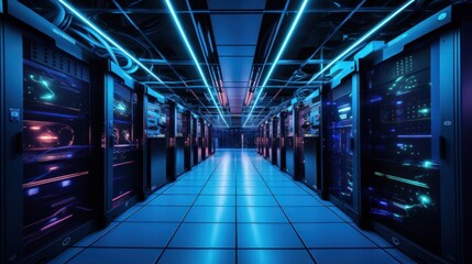 Obraz premium Server room where video game servers are hosted