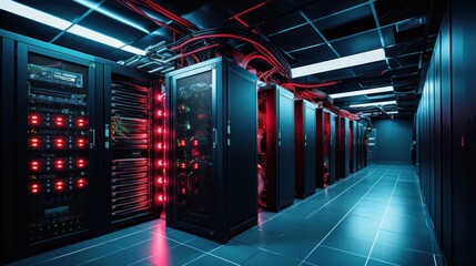 Server room where video game servers are hosted