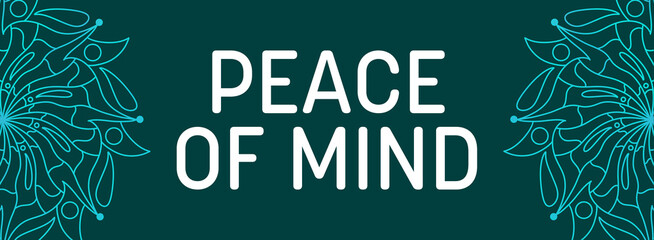 Peace Of Mind Turquoise Mandala Design Element Horizontal Left Right Text