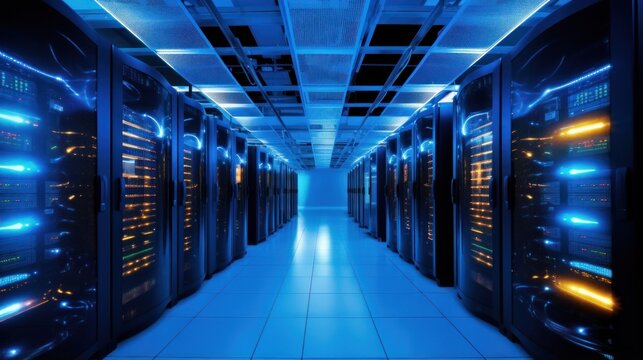 Server room where video game servers are hosted