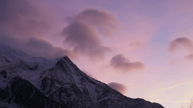 mont blanc chamonix at sunset